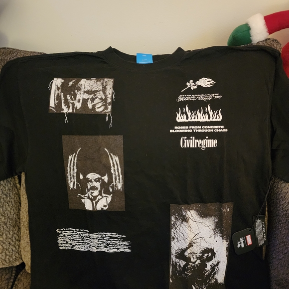 CIVIL REGIME X DEADPOOL & WOLVERINE “IN CHAOS WE BLOOM” OVERSIZED TEE SIZE L - Picture 2 of 5
